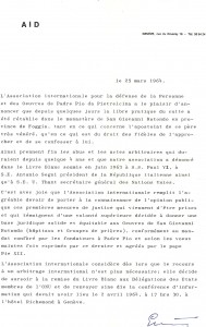 Lettre EB AID 25 03 1964